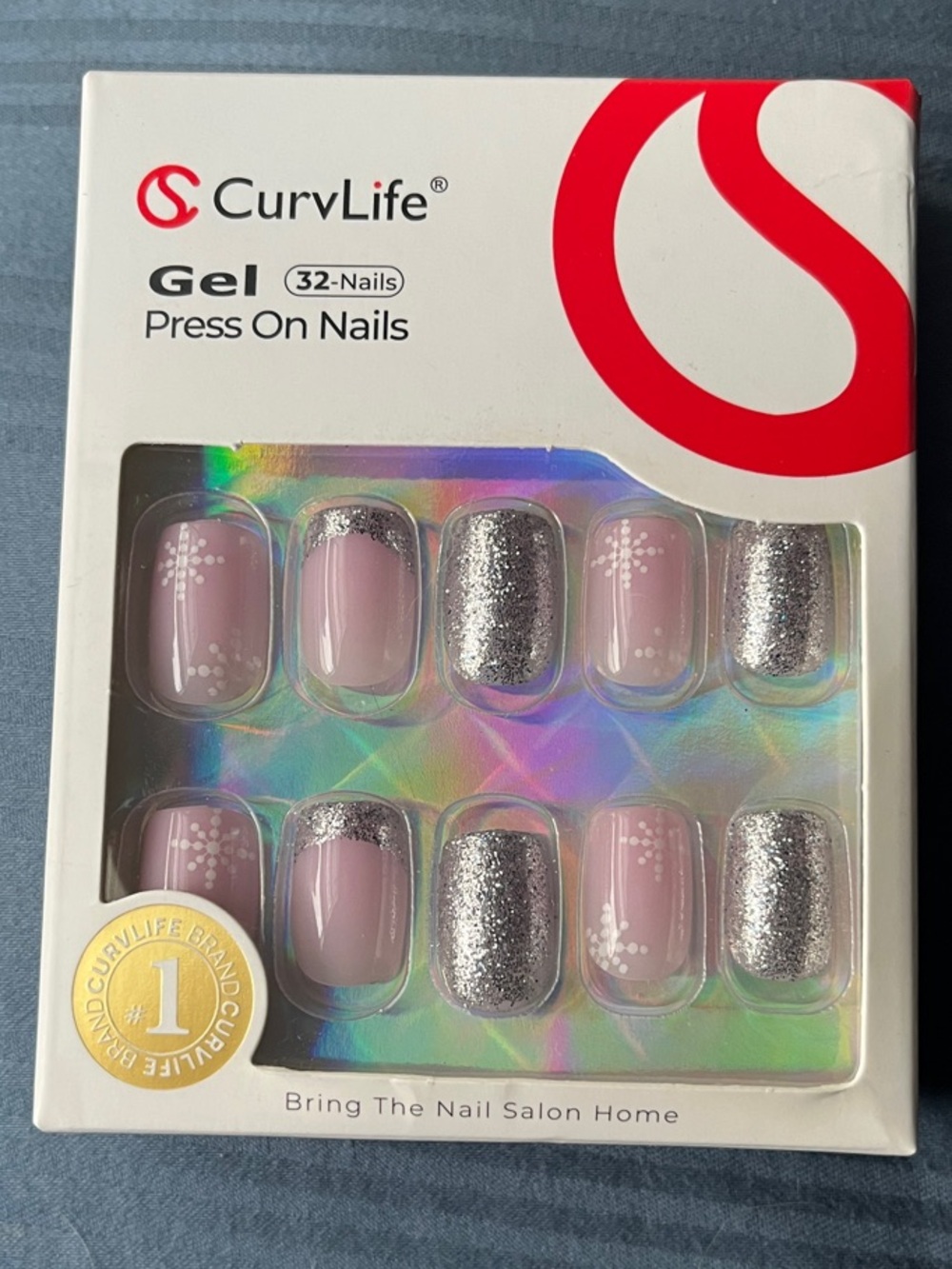 Pink & Silver Gel Press-On Nails - 32 Pack